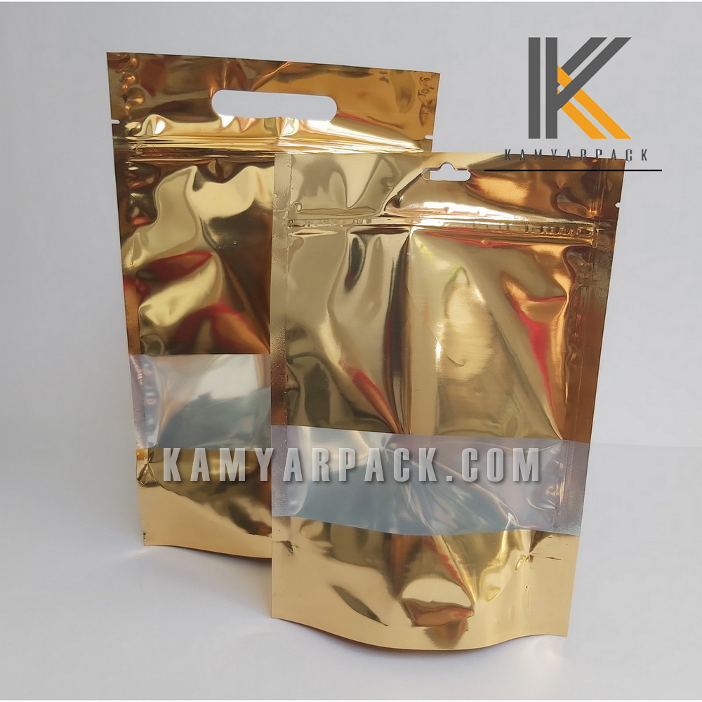 پاکت متالایز پنجره دار طلایی