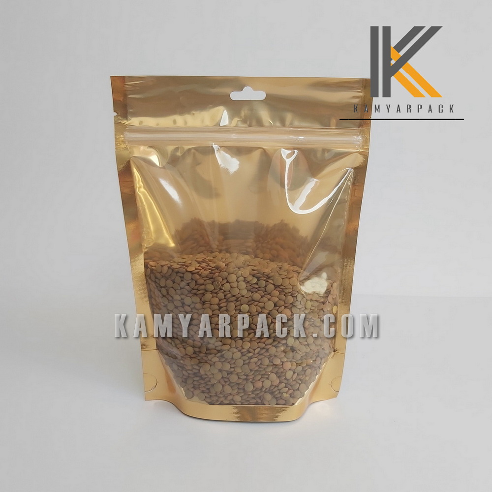 پاکت متالایز یک رو شفاف طلایی